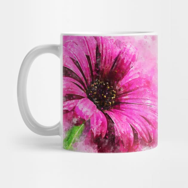 Gorgeous Pink Daisy- Loose Watercolor by ibadishi